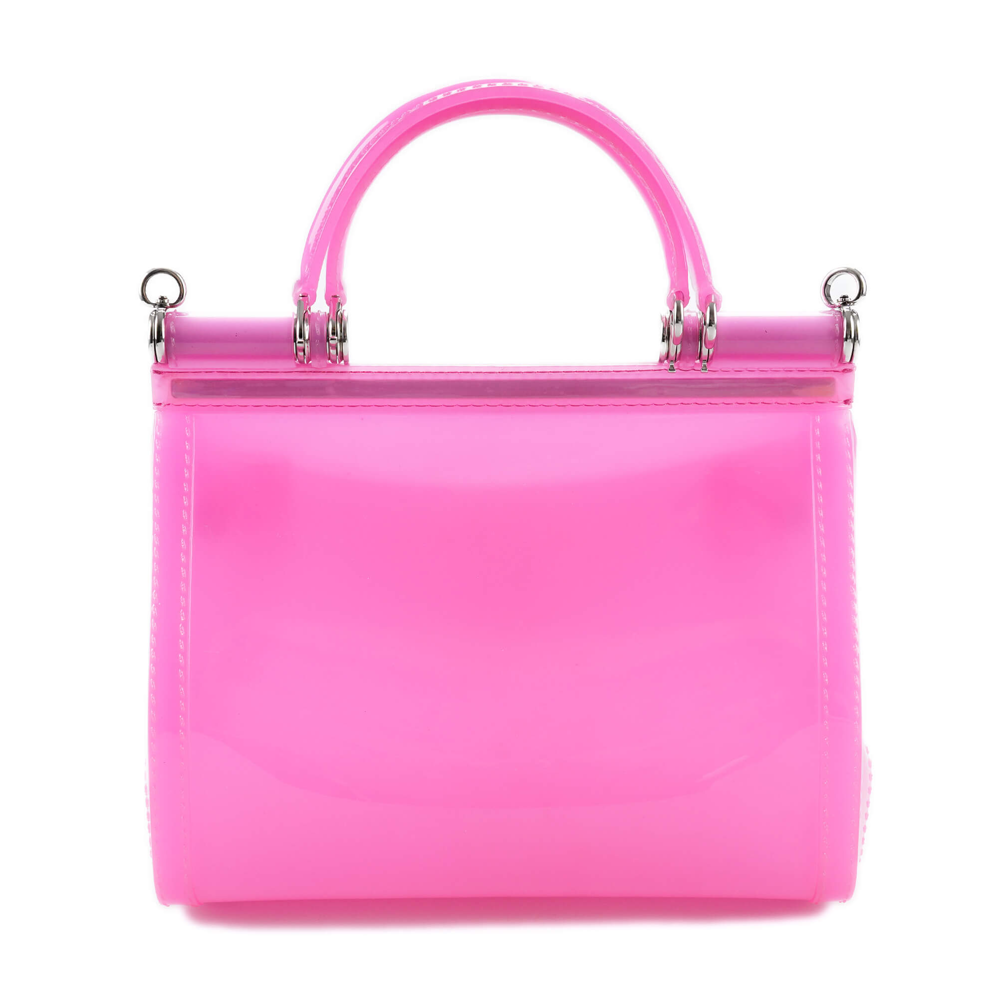Dolce & Gabbana Pink Transparent PVC Sicily Bag 